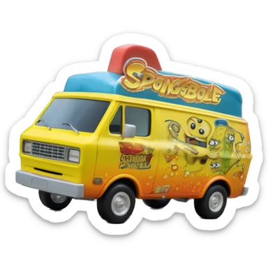 Hot wheel Premium SpongeBob 1985 Chevy Astro delivery van  sticker