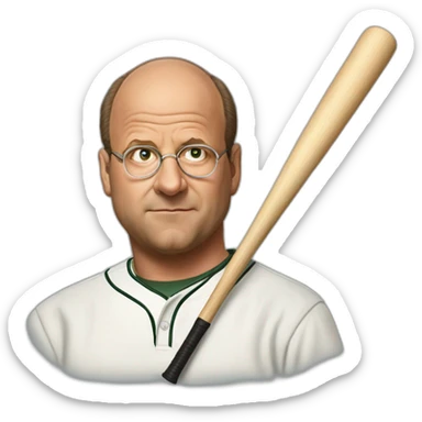 george costanza using baseball bat portrait sticker