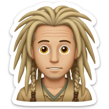White guy with dreads sticker