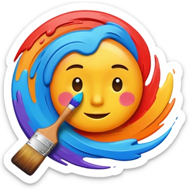 a Painting mid-way in making  sticker