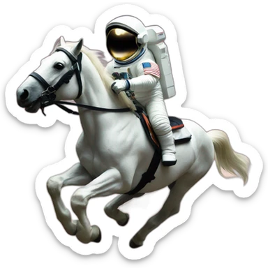 photo of an astronaut riding a horse sticker