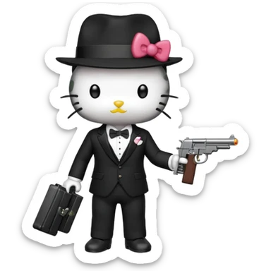 Gangster hello kitty sticker