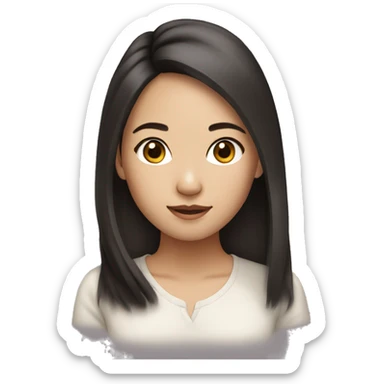 gorgeous asian girl with brunette hair sticker