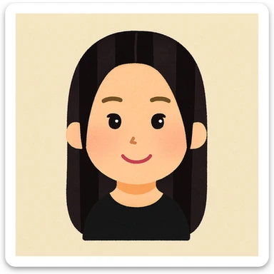 Redraw this face in the Irasutoya style, simple cartoon, friendly expression, light background. The style should be simple, clean, and friendly as typical of Irasutoya illustrations. sticker