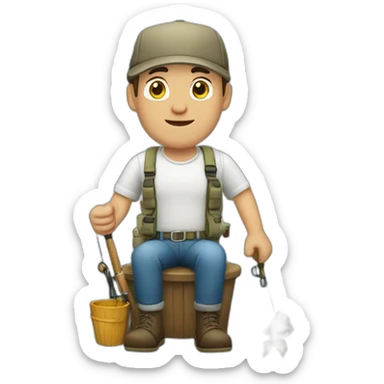 Guy white fishing sticker