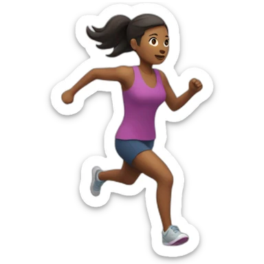 woman running seen from above sticker