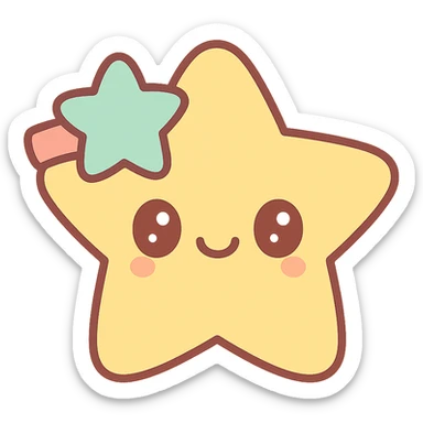 hairclip, star shape, kawaii style, pastel colors, cartoon, isolated, no hair sticker
