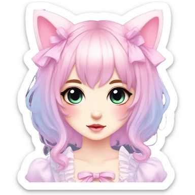 Gorgeous Cute Edgy Kawaii Lolita Pastel Gradient Beautiful Anime Emo CatLady sticker