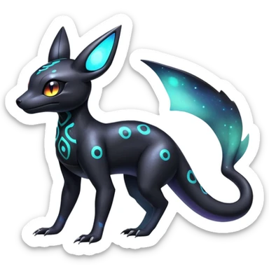 Nebulae Salandit-Umbreon-Fakémon-hybrid-creature (full body)  sticker