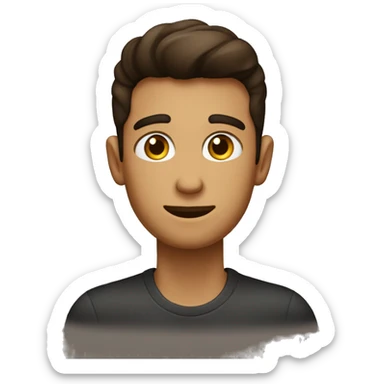 hombre  joven  pelo lacio con ojos cafe oscuro sticker