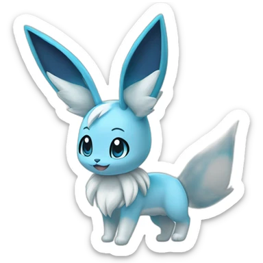 Glaceon Pokemon ears hanging down sticker