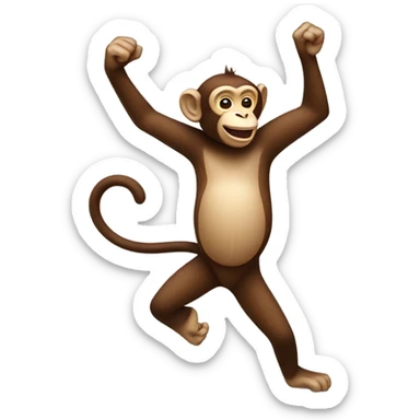 Monkey dancing with a hearth  sticker