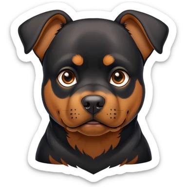 Rottweiler dog with pointy ears  sticker