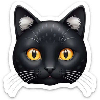 Black cat with white dots  sticker