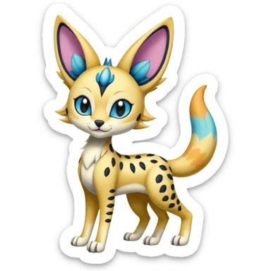 Meloetta-Sergal-Serval-Cresselia-Palkia-Stitch-Fakémon-creature-hybrid sticker