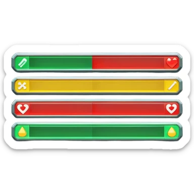 Video game health bar indicator sticker