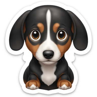 Black and white dachshund sticker