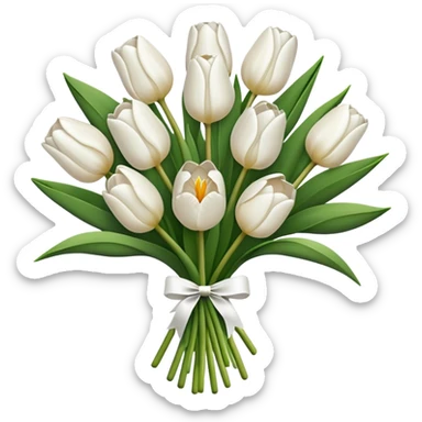 white tulip bouquet  sticker