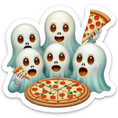 the ghosts are eating pizza sticker