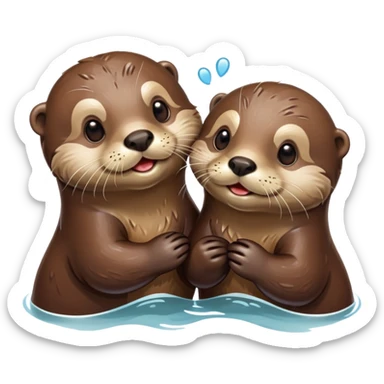 Otter kisses sticker