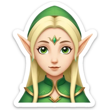 female elf with pointed ears sticker