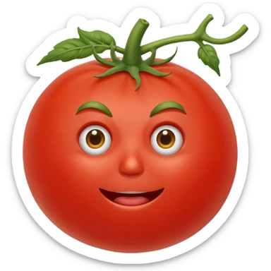 Eine Tomate mit Gesicht welche Arme hat und Beine in Strich form hat  sticker