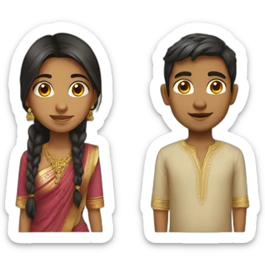 indian girl pakistani boy sticker