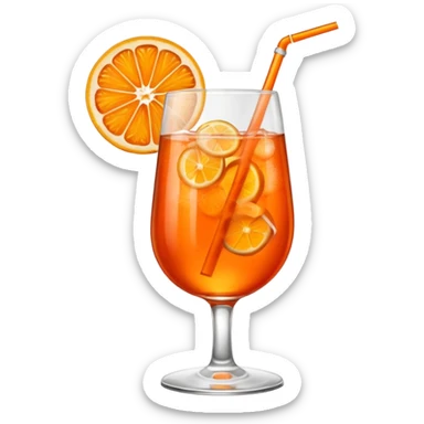 Aperol spritz with orange garnish sticker