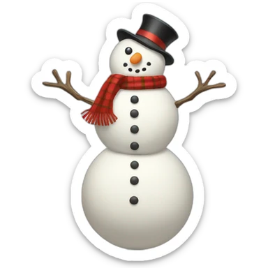 full body christmas snowman sticker
