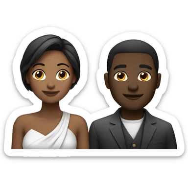 Black and white couple sticker