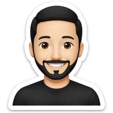 AJ McLean with black hair, black shirt sticker