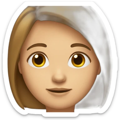 non-genered person with straight chin-length hair sticker