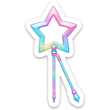 Kawaii decora cutecore starlight staff sticker