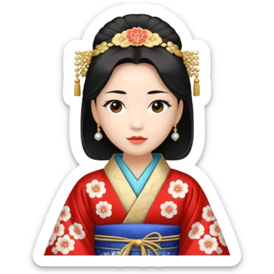 Japanese Princess with in ceremonial robe kimono sticker