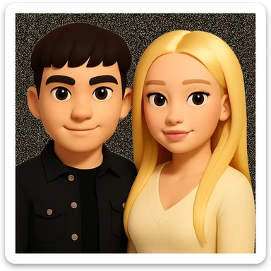 Slightly increase the volume of the upper body of the girl and slightly rotate her to face forward. Maintain the style of the original image. sticker