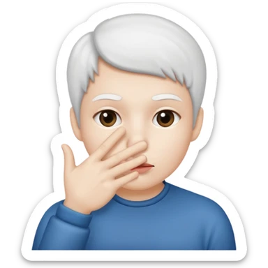 Solid White color Shh finger and hand emoji sticker