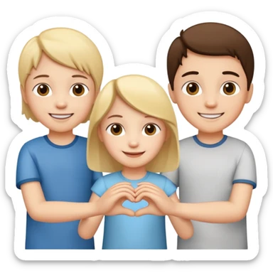 child holding hands with other figures sticker