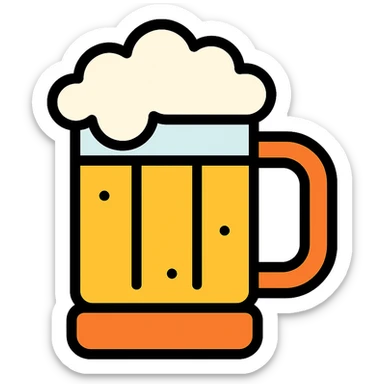 colored beer mug icon sticker