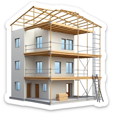 modern house under construction sticker