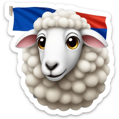 Sheep with armenian flagg sticker