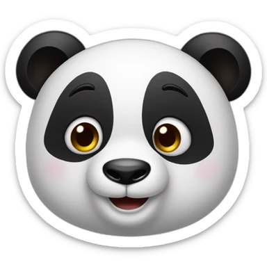 Panda who is happy and shy sticker