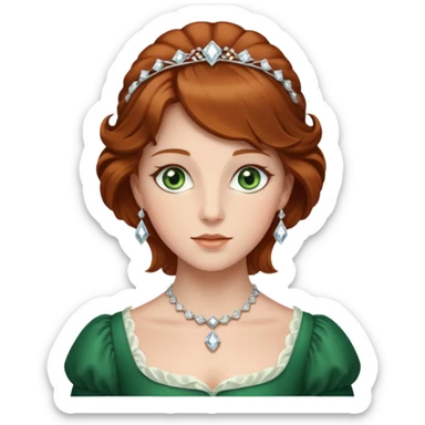 a young lady from the regency era called Frances, named the diamond of the season, more regency, she has chestnut hair and green eyes sticker