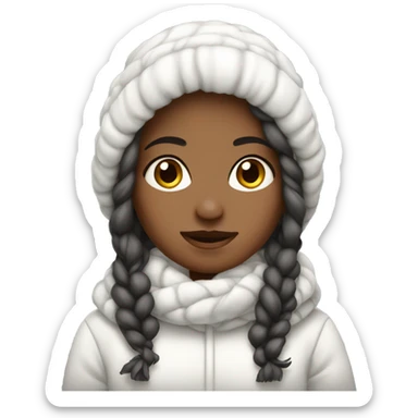 Winter girl white cozy  sticker
