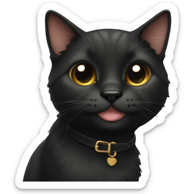 Adorable small black cat  sticker