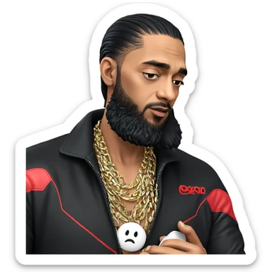 cool guy in black jacket sticker