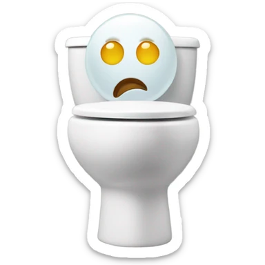 Head poking out of a toilet sticker