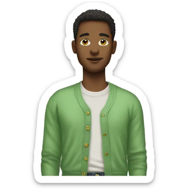 Tshirt and soft green cardigan sticker