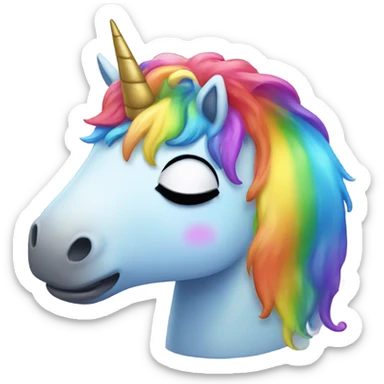 Sad unicorn crying rainbow tears sticker