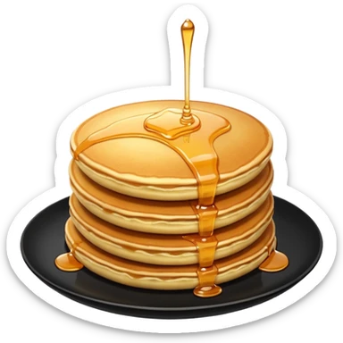 TWO Pancakes with honey in a black plate sticker