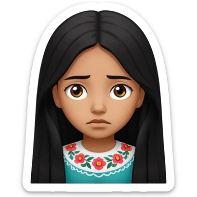 Mexican girl with very sad sticker
